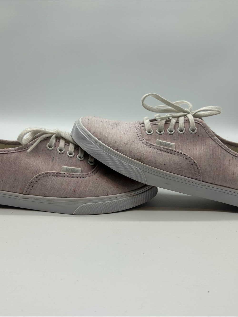 light pink heathered canvas low-profile Vans sneakers Size 5.5